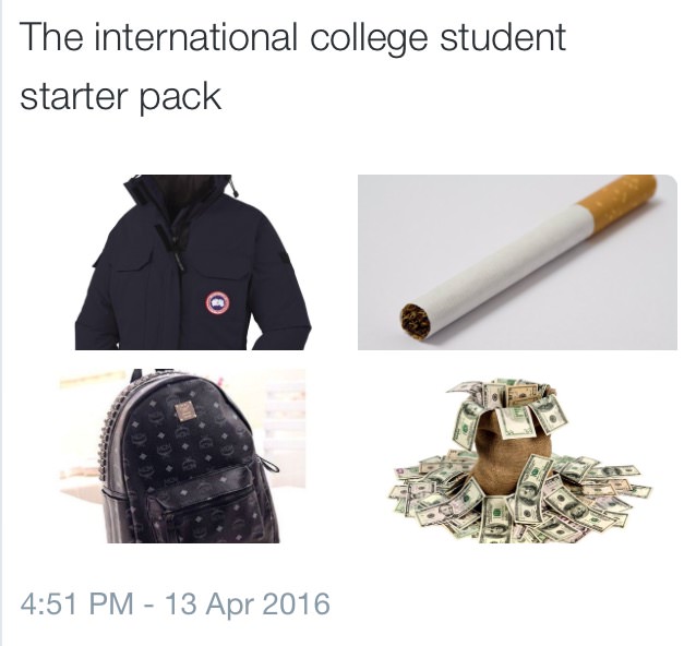 The mighty international college student.