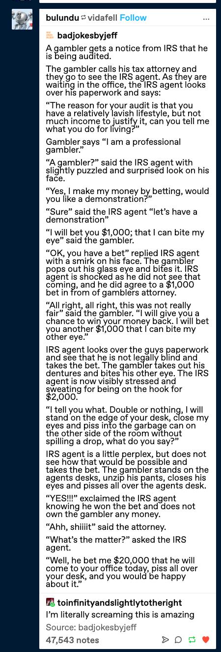 Be wary the gambler.