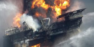 Deepwater Horizon sinking on 22 April 2010