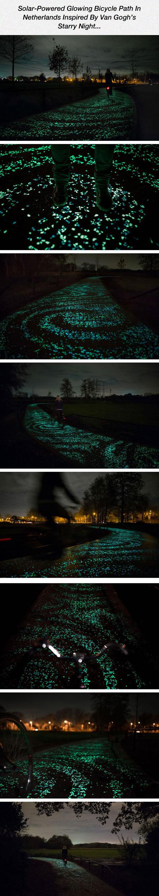 Solar powered bike path - I could ride here.