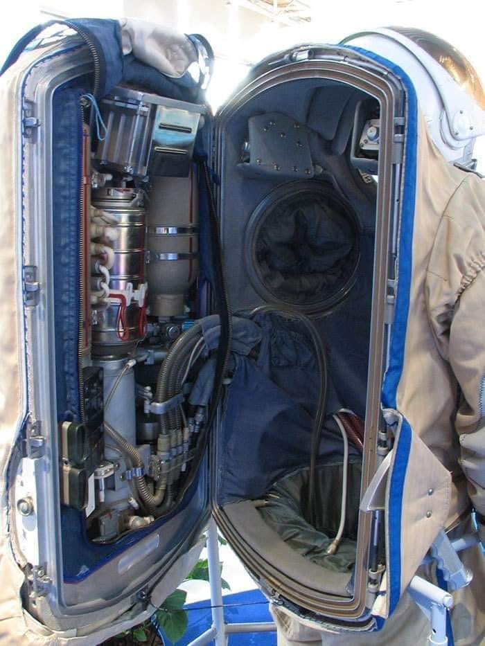 The inside of an astronaut suit.