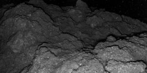 Image from the surface of an asteroid by the Japanese Hayabusa2 spacecraft.