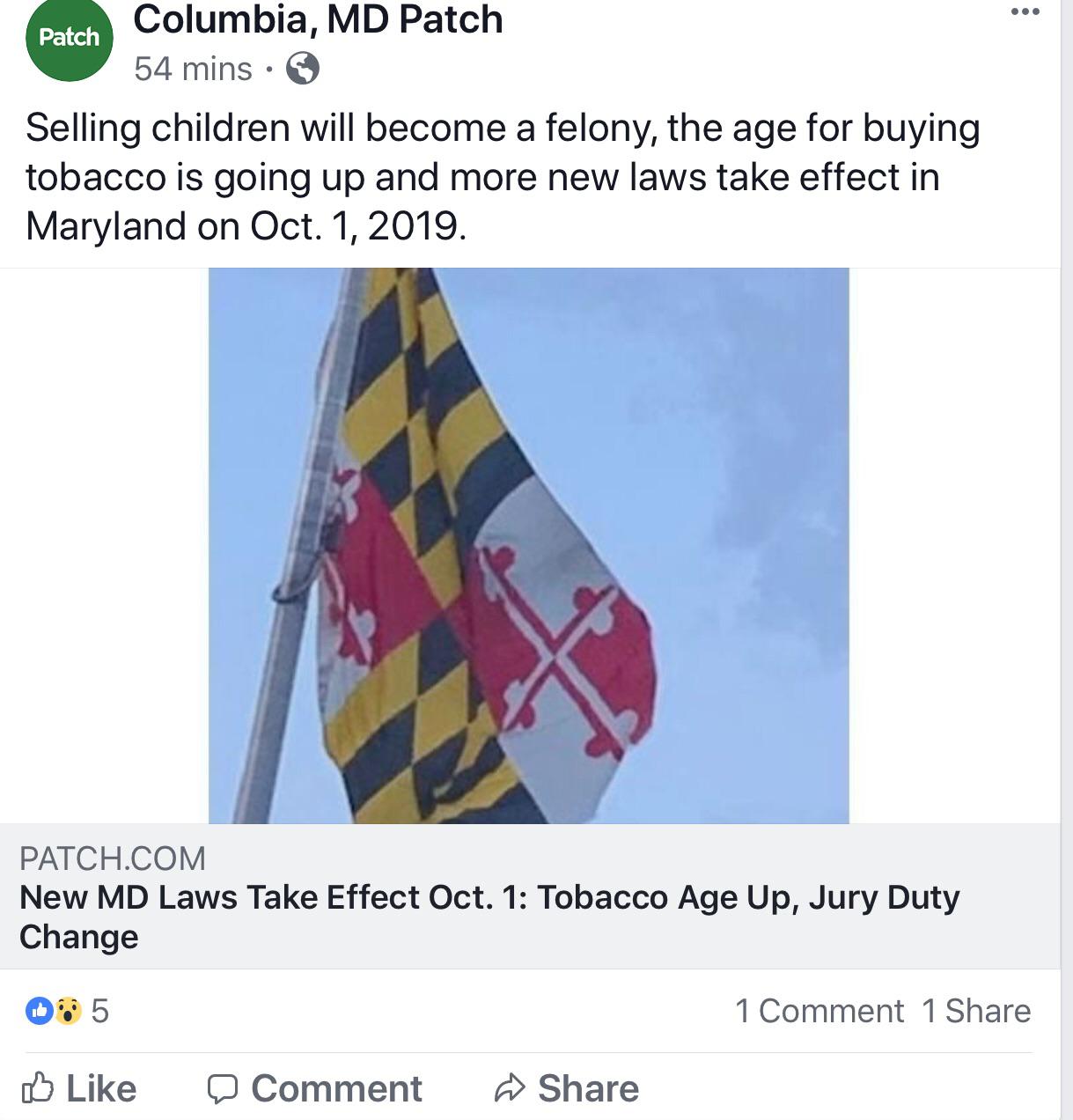 Take your bulk harvested children elsewhere... - Maryland, presumably.