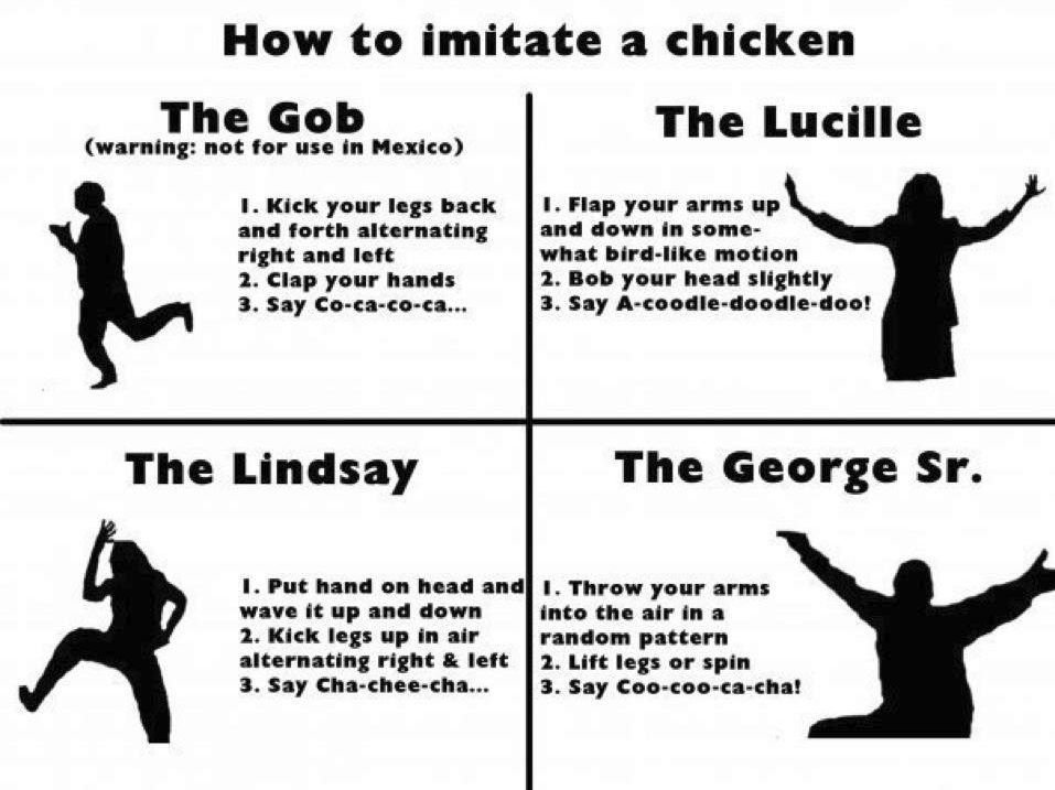 How to imitate a chicken.