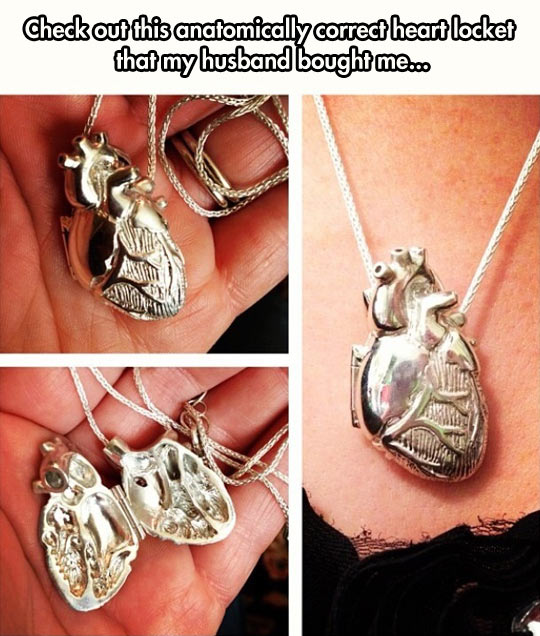 Anatomically correct heart locket.