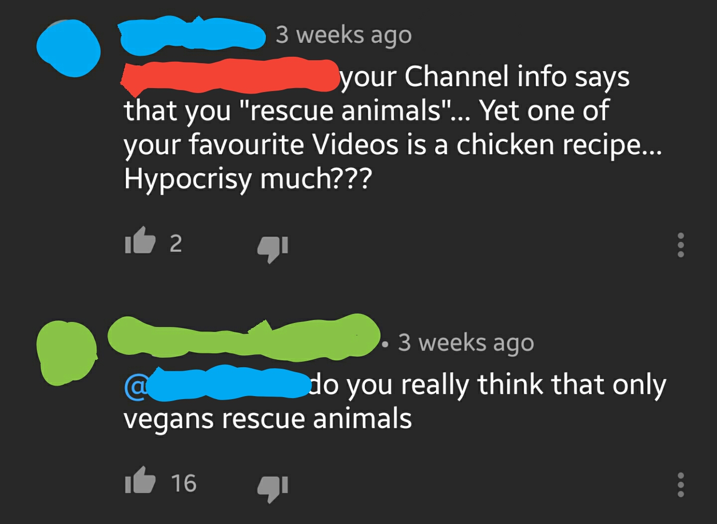 Maybe I rescue animals from terrible recipes...