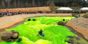 The U.S. National Whitewater Center turned the water green for Some reason.