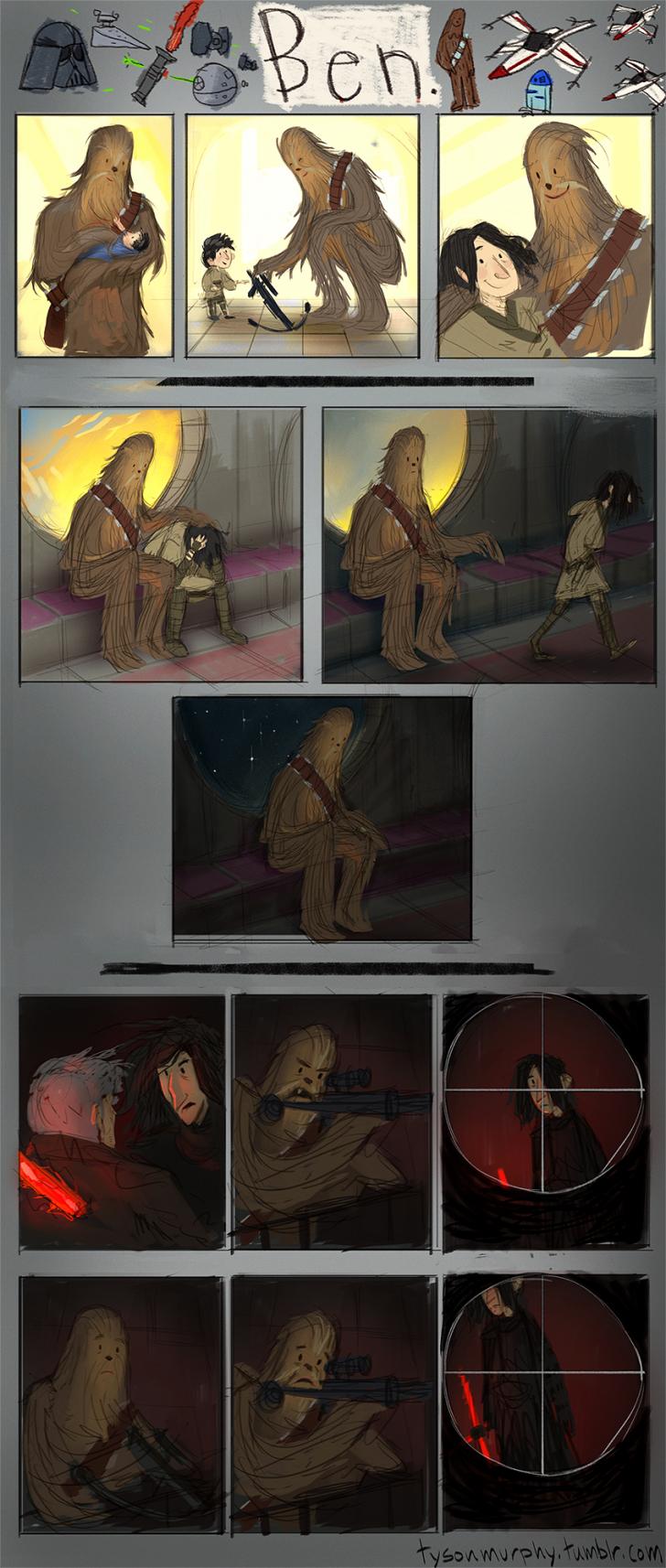 A comic about Chewbacca and one of his best friends (Star Wars spoilers)