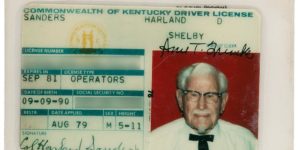 Colonel Sanders’ drivers license circa 1979.