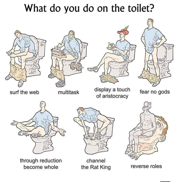 The many toilet methods.
