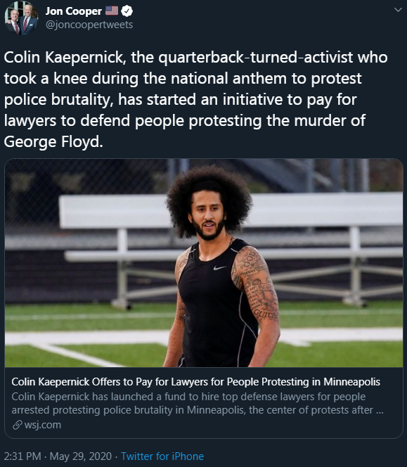 Kaepernick does a body good.