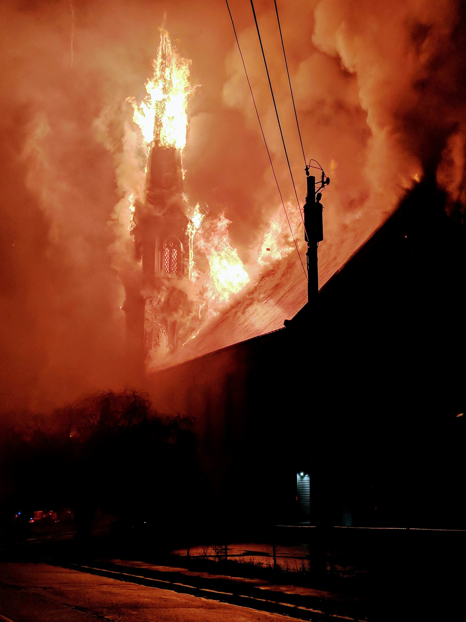 When your church gets struck by lightning...