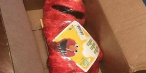 This Elmo arrived in the mail like someone in the Sesame Street mafia was trying to send a message…
