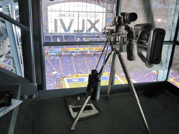 Snipers nest at the Super Bowl.