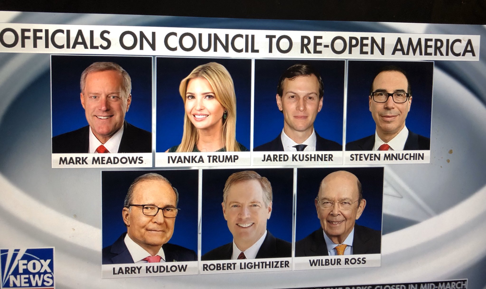 Meet Mr. Trump's council to reopen America.