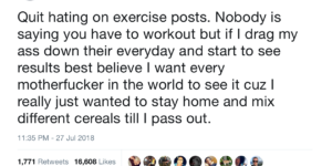 Quit hating on exercise posts.