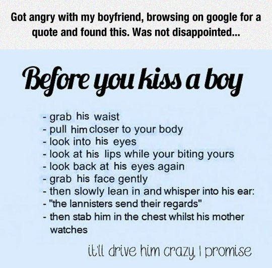 Before you kiss a boy