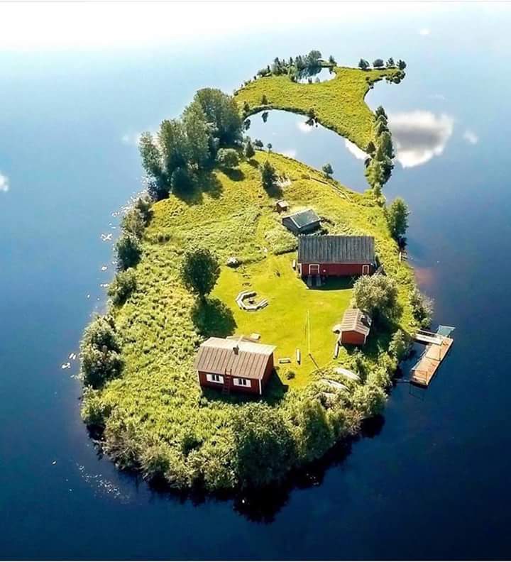 A small island in Rovaniemi, Finland. I could live out my days here.