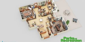 Parks and Recreation Office 3D Floor Plan