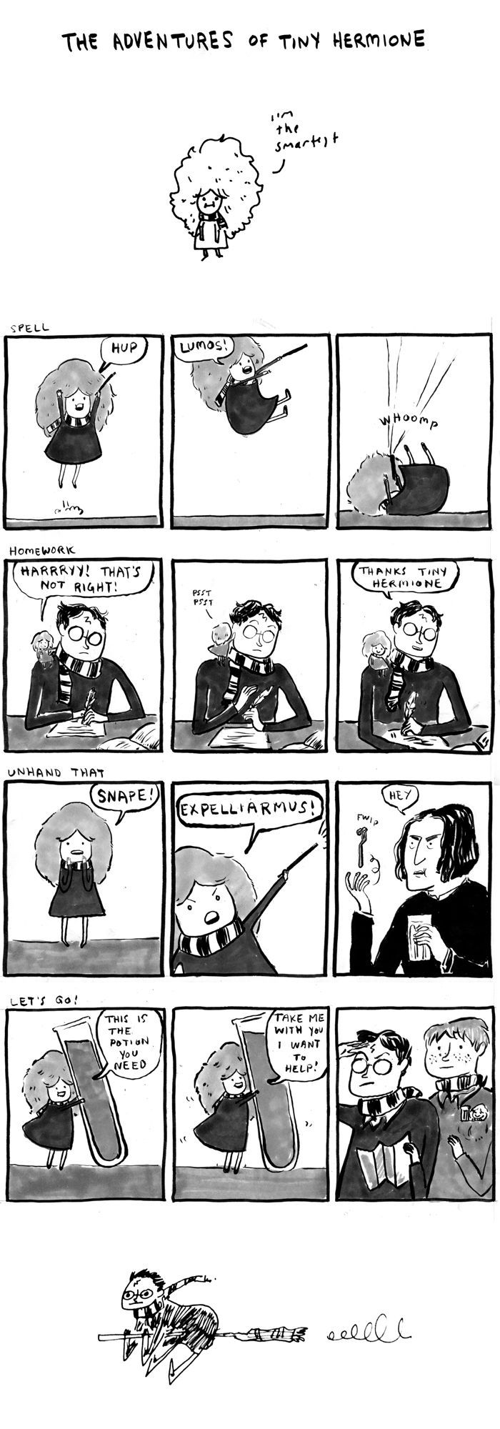 The adventures of Tiny Hermione.