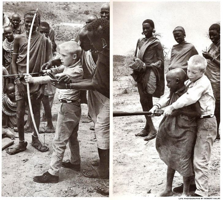 Two boys in 1962, making a trade.