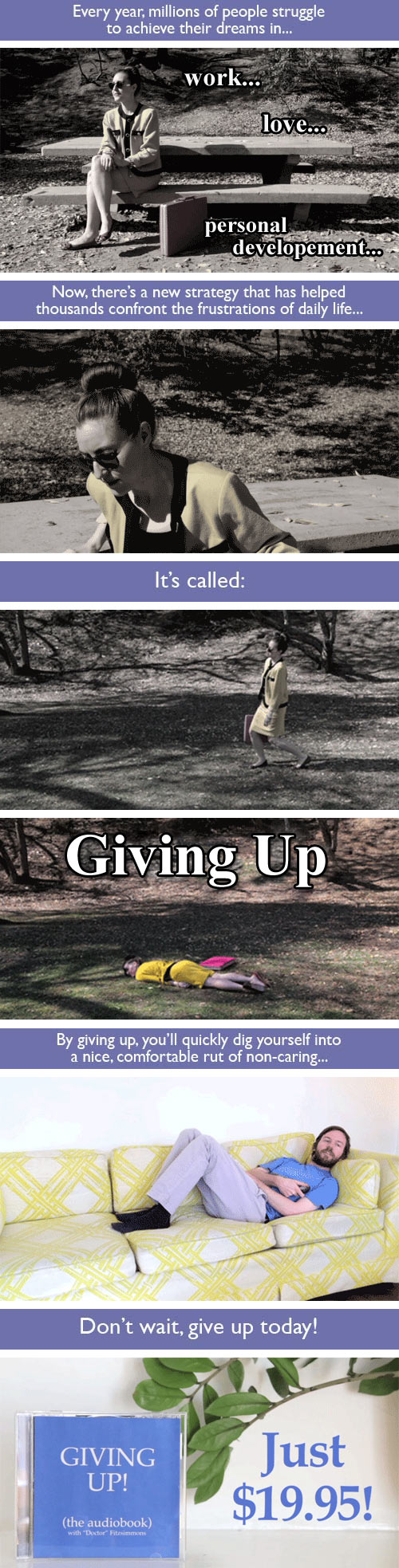 Giving up.