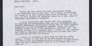 1975 letter from Carl Sagan to high school student Neil DeGrasse Tyson.