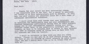 1975 letter from Carl Sagan to high school student Neil DeGrasse Tyson.