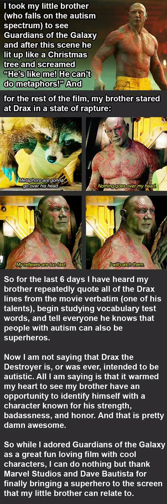 Guardians Of The Galaxy Helps Kid With Autism