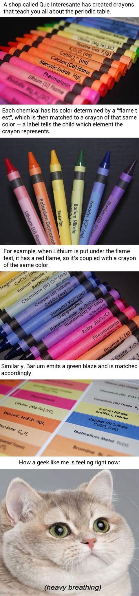 There are Element Crayons that help you learn the Periodic Table