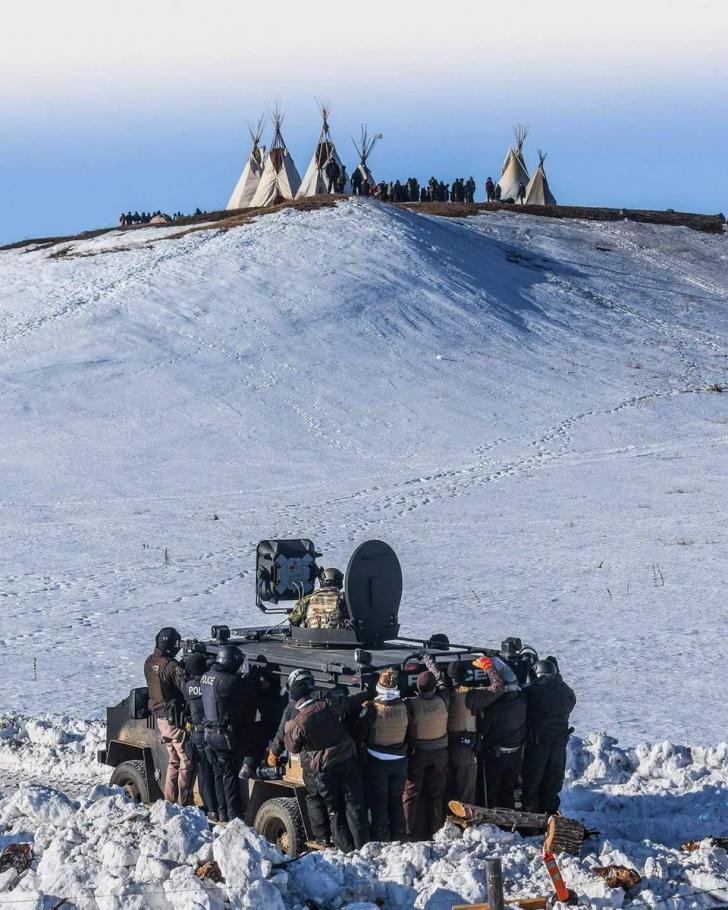 Powerful photo at Standing Rock.