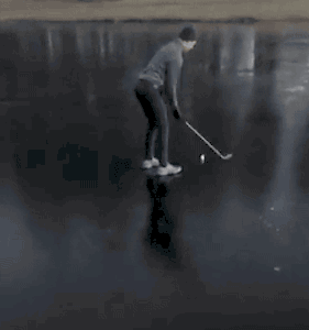 This is what golfing on ice falls like.
