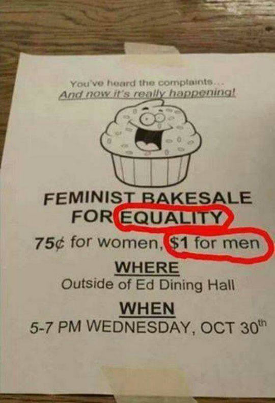 Feminist bakesale, for EQUALITY!