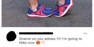 People getting pissed at Adidas for using a lesbian couple in their post for Valentines Day