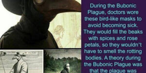 Bubonic plague masks.