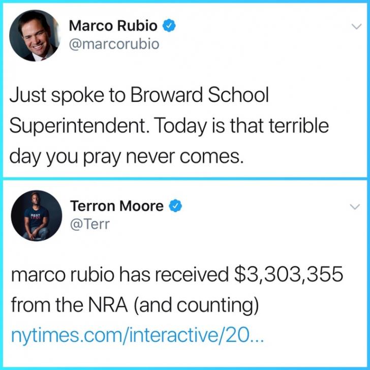 Marco Rubio was brave enough to speak to the Broward school superintendent.