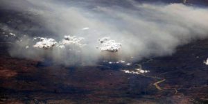 Rain over Madagascar, photo taken from the ISS.