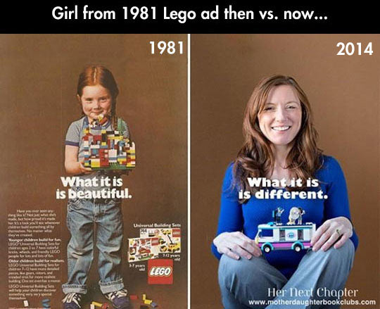 Lego girl - then and now.