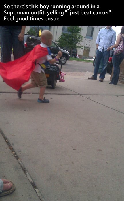 Saw this boy running around in a cape...