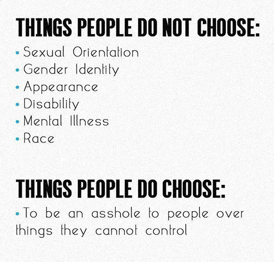 Things people do not choose