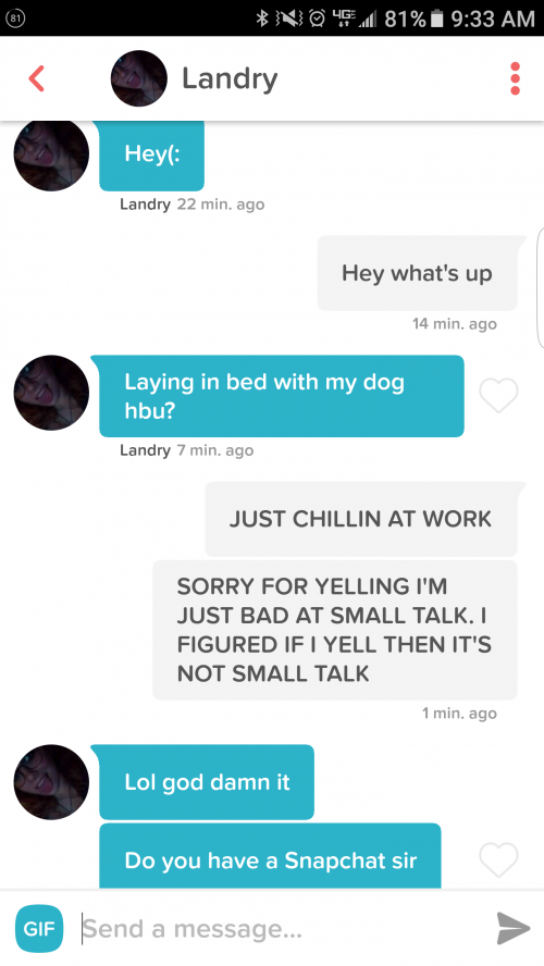 I'M BAD AT SMALL TALK.