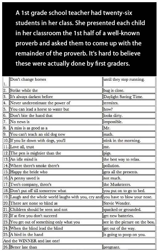 1st grade proverbs.