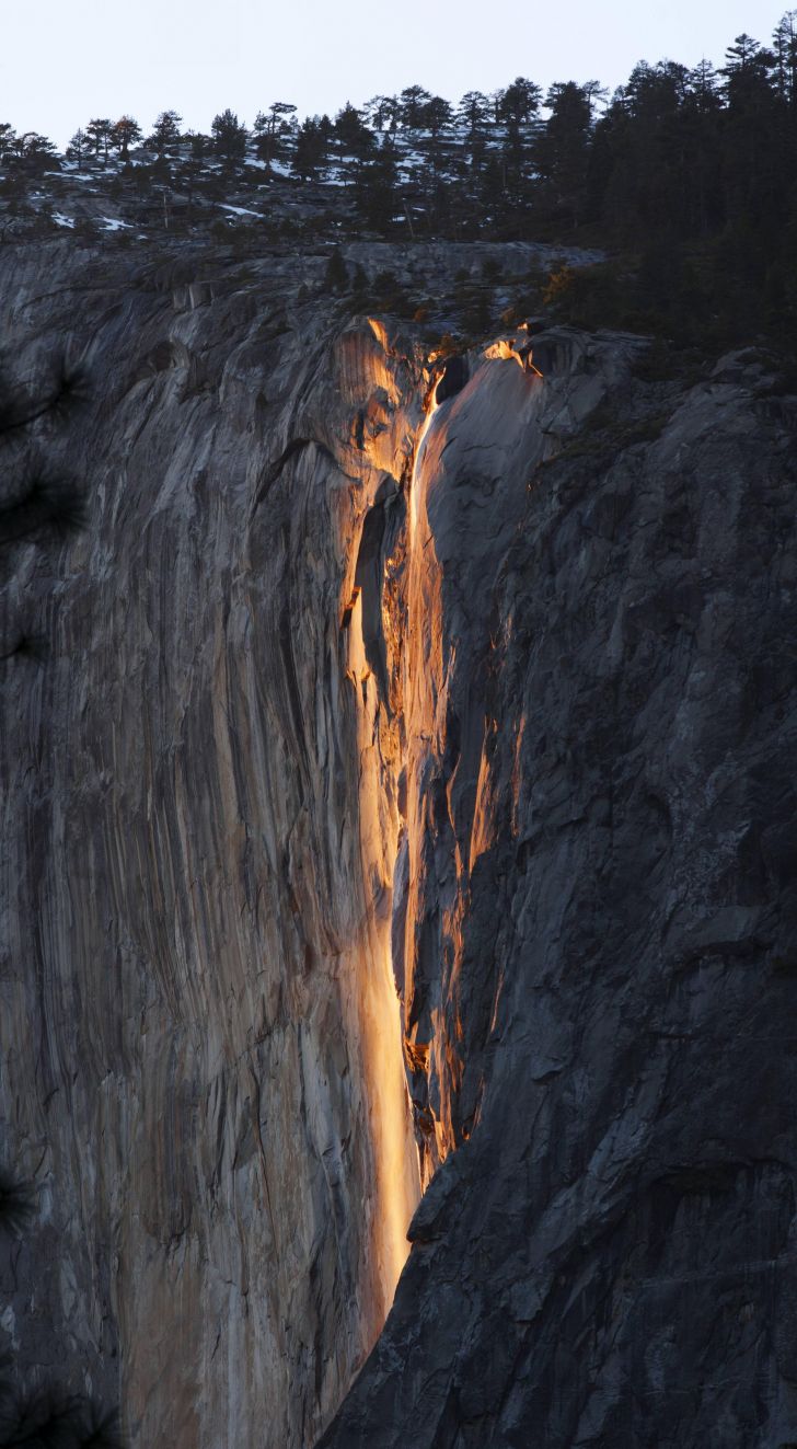Yosemite Nat'l Park's natural FireFall will be visible for the next few weeks