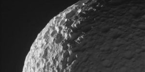 Image of Saturn’s moon Mimas taken from the Cassini spacecraft