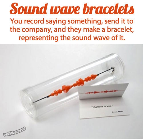 Sound wave bracelets.