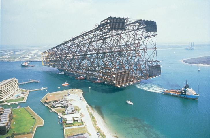 Just an oil platform being taken out to sea...