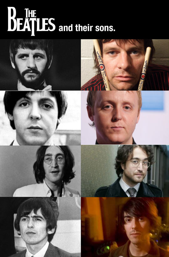 The Beatles and their sons.