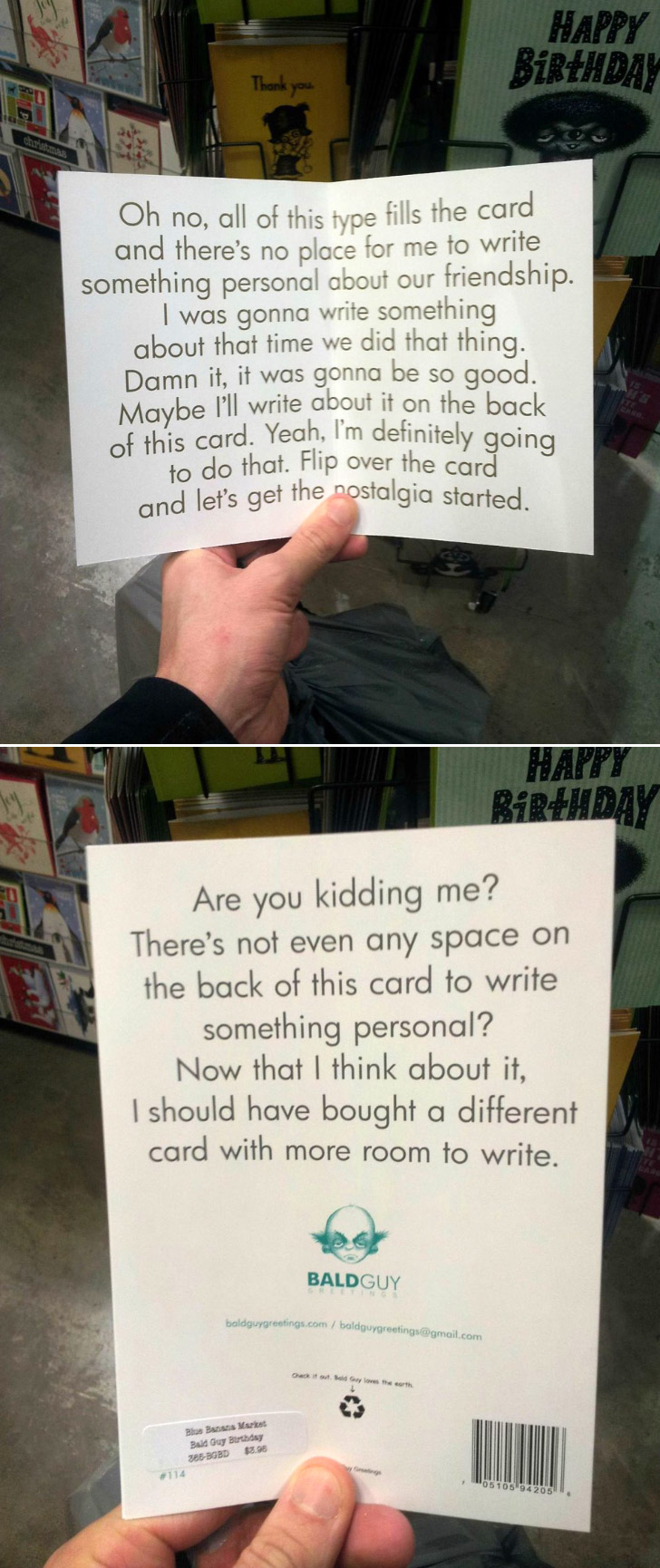 I bought you a card...