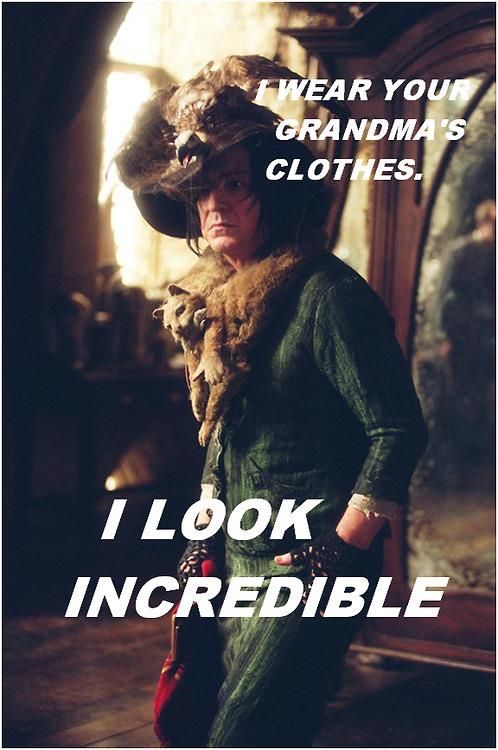 Snape goes thrift shopping.