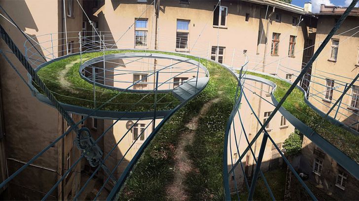 Hanging Walkway Connects Two Offices In Design By Polish Architects